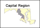 Map of the Capital region of Maryland