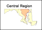 Map of Central region of Maryland