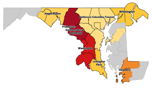 Current Employment Statistics (CES) Metropolitan Statistical Area (MSA) map