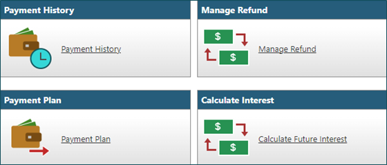 select Payments from the left menu, and then select  Payment Plan.